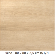 Tischplatte für Schreibtische 80 x 80 cm - "Quadratisch" - in verschiedenen Farben, Farben Tischplatten "Universal": Eiche