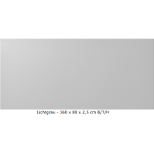 Tischplatte für Schreibtische 160 x 80 cm - "Rechteckig" - in verschiedenen Farben, Farben Tischplatten "Universal": Grau