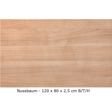 Tischplatte für Schreibtische 120 x 80 cm - "Rechteckig" - in verschiedenen Farben, Farben Tischplatten "Universal": Nussbaum