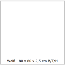 Tischplatte für Schreibtische 80 x 80 cm - "Quadratisch" - in verschiedenen Farben, Farben Tischplatten "Universal": Weiß 