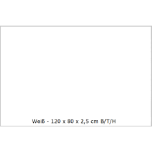 Tischplatte für Schreibtische 120 x 80 cm - "Rechteckig" - in verschiedenen Farben, Farben Tischplatten "Universal": Weiß 