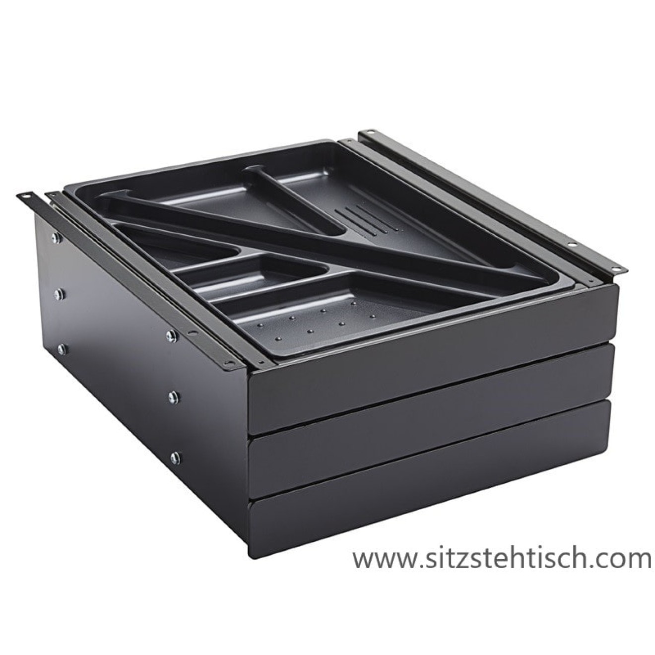 Schubladen(box) Tri für Schreibtische Unterbau -nicht abschließbar- mit 3 Schubladen - nur in schwarz lieferbar