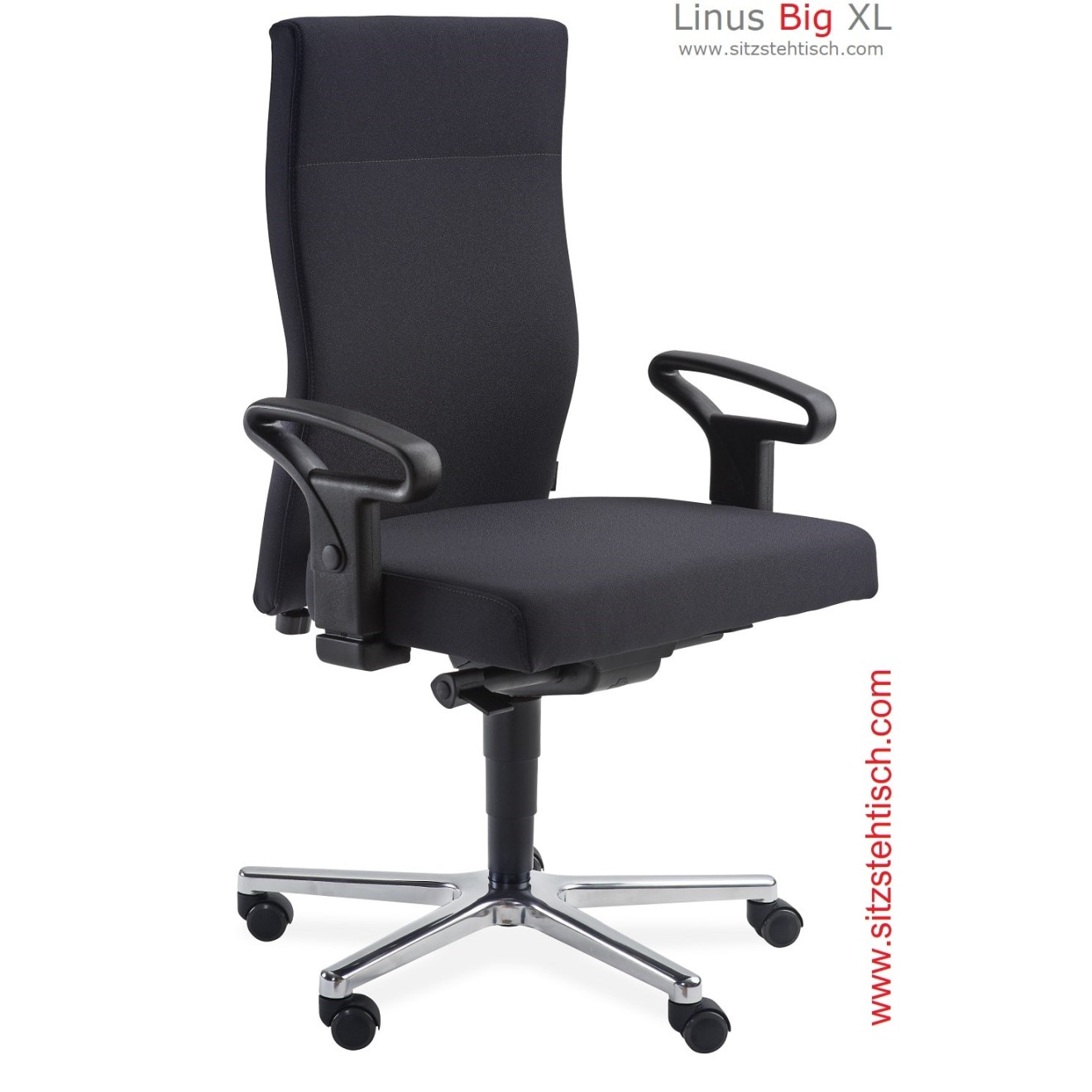 Bürostuhl Big XL - Stoff Xtreme in 20 Farben - Belastbarkeit bis 200 kg - Synchronmechanik, hohe Rückenlehne, Armlehnen - Sitzbreite und Sitztiefe anpassbar auf Anfrage - 5 Jahre Garantie