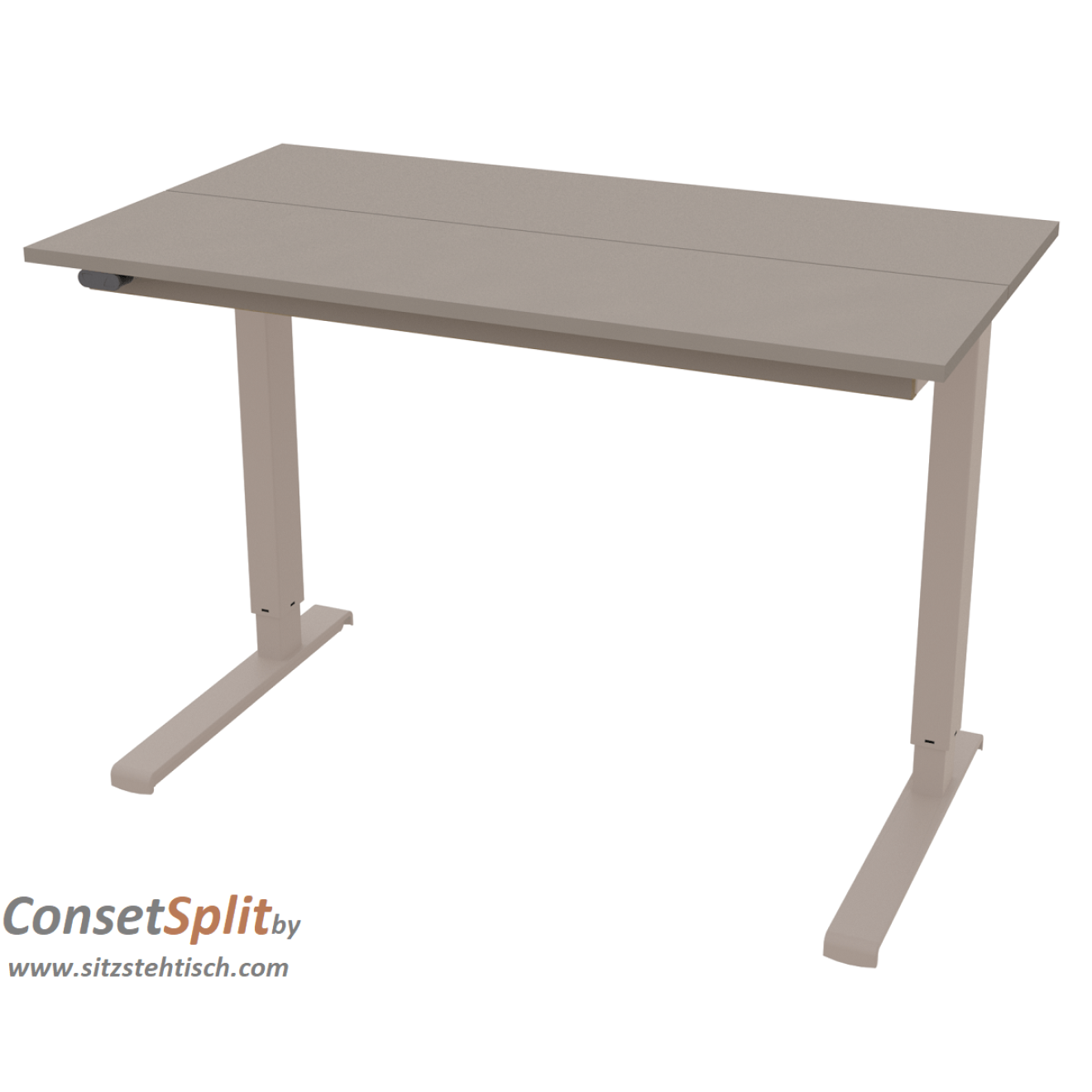 Schreibtisch - Split - elektrisch höhenverstellbar - mit großem aufklappbaren Ablagefach - Tischplatte 110 x 60 cm - Farbe Clay - Höhe 68 - 120 cm verstellbar - Conset - SPLIT 7L100-60 LM