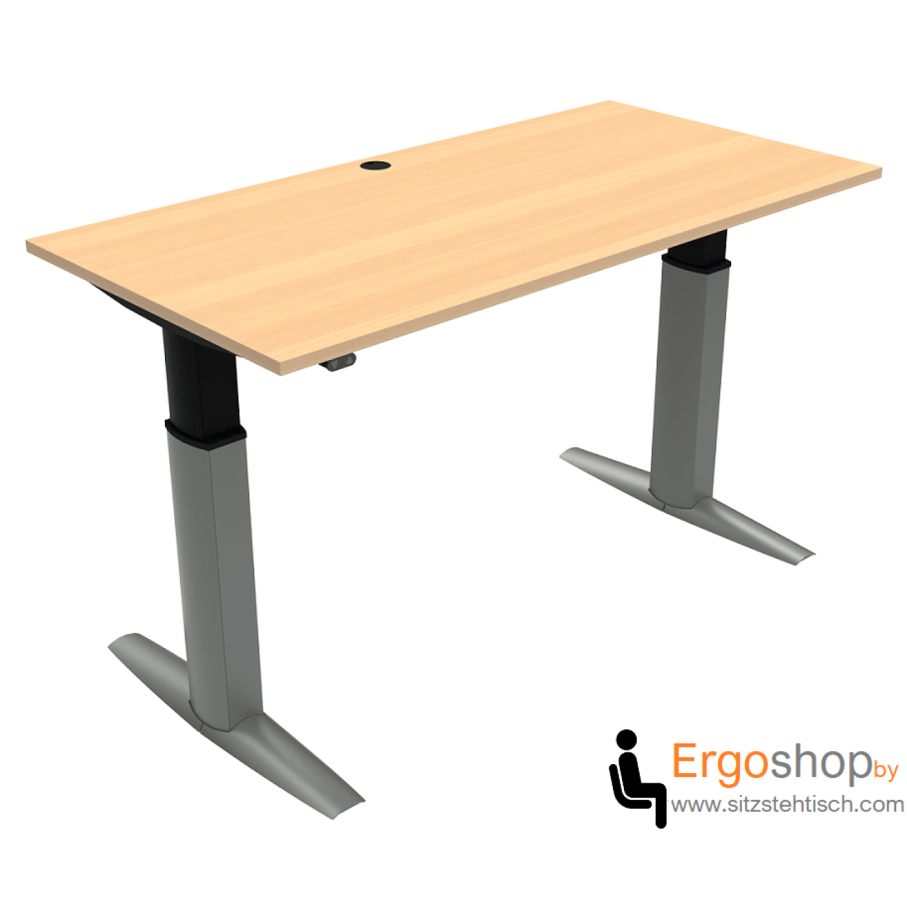 Schreibtisch elektrisch höhenverstellbar Tischplatte Buche - 501-23 - Conset