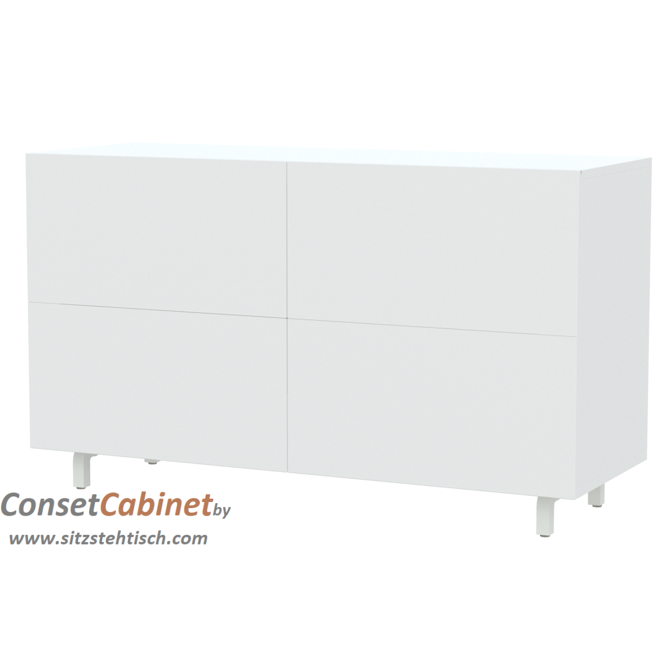 Schreibtisch im Schrank - Cabinet - elektrisch höhenverstellbar - mit großer elektrisch klappbarer Tischplatte 115 x 40/80 cm - Farbe Weiß oder Clay - Lehm - Höhe 68 - 130 cm cm verstellbar - Conset - CABINET 7W100-50
