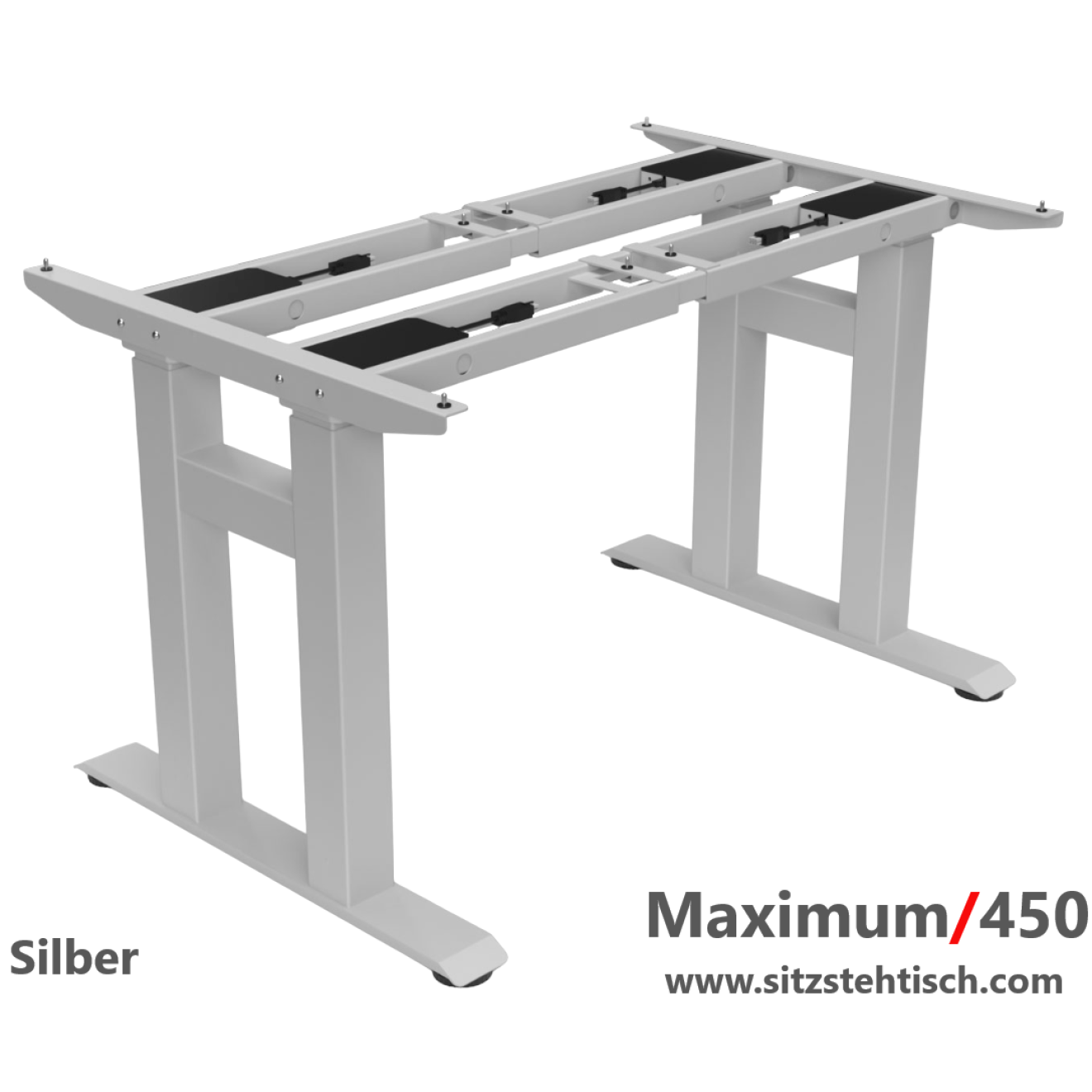 Schwerlasttischgestell elektrisch höhenverstellbar - 450-kg Tragkraft - Silber