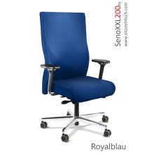 Bürostuhl Seno XXL - Belastbarkeit bis 200 kg - Synchronmechanik, Sitztiefenverstellung, Armlehnen extra hohe Rückenlehne - 5 Jahre Garantie - Stoff Farbe Royalblau