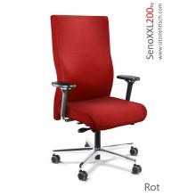 Bürostuhl Seno XXL - Belastbarkeit bis 200 kg - Synchronmechanik, Sitztiefenverstellung, Armlehnen extra hohe Rückenlehne - 5 Jahre Garantie - Stoff Farbe Rot