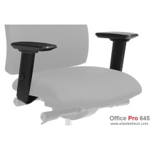 Bürodrehstuhl "Office Pro 645" Synchronmechanik mit individueller Gewichtseinstellung, Sitztiefenverstellung, Sitzneigeverstellung, hohe Rückenlehne, Stoffbezug Schwarz, Belastbar bis 120 kg - Garantie 5 Jahre