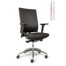 Bürostuhl -ExtraComfortAlu- mit Armlehnen - 125 kg Tragkraft - Stoff Farbe Schwarz - 10 Jahre Garantie
