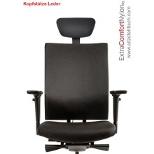 Bürostuhl -ExtraComfortAlu- mit Armlehnen - 125 kg Tragkraft - Stoff Farbe Schwarz - 10 Jahre Garantie