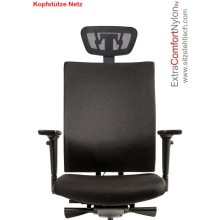 Bürostuhl -ExtraComfortNylon- mit Armlehnen - 125 kg Tragkraft - Stoff Farbe Schwarz - 10 Jahre Garantie