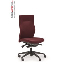 Bürostuhl Seno 2 Flex mit bewegliche Sitzfläche - Belastbarkeit bis 120 kg - Punkt-Synchronmechanik, hohe Rückenlehne - 5 Jahre Garantie - Dunkelrot