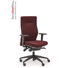Bürostuhl Seno 2 Flex mit bewegliche Sitzfläche - Belastbarkeit bis 120 kg - Punkt-Synchronmechanik, hohe Rückenlehne - 5 Jahre Garantie - Dunkelrot