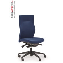 Bürostuhl Seno 2 Flex mit bewegliche Sitzfläche - Belastbarkeit bis 120 kg - Punkt-Synchronmechanik, hohe Rückenlehne - 5 Jahre Garantie - Royalblau