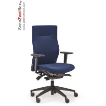 Bürostuhl Seno 2 Flex mit bewegliche Sitzfläche - Belastbarkeit bis 120 kg - Punkt-Synchronmechanik, hohe Rückenlehne - 5 Jahre Garantie - Royalblau
