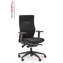 Bürostuhl Seno 2 Flex mit bewegliche Sitzfläche - Belastbarkeit bis 120 kg - Punkt-Synchronmechanik, hohe Rückenlehne - 5 Jahre Garantie - Schwarz