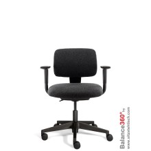 Bürostuhl mit 360° Grad beweglicher Sitzfläche - Spindl Hopp - Sitztiefenverstellung - Bezug Schwarz oder Grau - Belastbarkeit bis 125 kg - 5 Jahre Garantie - 50031