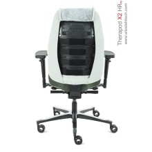 Bürostuhl Therapod X2 HR mit Bio Sitz weich - Bezug Olive-Ashgrey - Kopfstütze, Synchronmechanik, Sitztiefenverstellung, Federkrafteinstellung und Sitzneigeverstellung - 125 kg Tragkraft - 15 Jahre Garantie - 7000191C