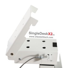Einsäulentischgestell elektrisch höhenverstellbar "SingleDeskX2" mit Wandbefestigung - Tischplatte abklappbar - Belastung bis 80 kg - in Schwarz und Weiß lieferbar