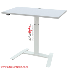 Stehpult - drivelight - (Monosäule) elektrisch höhenverstellbar mit Tischplatte 100 x 60 cm in Buche oder Weiß - Höhe 72 bis 120 cm - Optional : Akku und Rollen - Conset