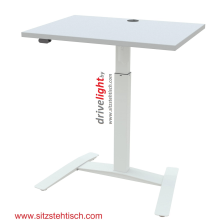 Stehpult - drivelight - (Monosäule) elektrisch höhenverstellbar mit Tischplatte 80 x 60 cm in Buche oder Weiß - Höhe 72 bis 120 cm - Optional : Akku und Rollen - Conset