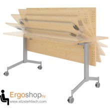 Klapptisch - Falttisch 160 x 80 cm fahrbar - Nutzlast 50 kg - Tischplatte kann um 90 Grad gekippt werden