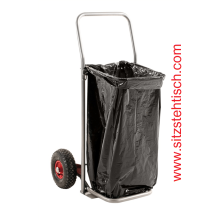 Müllsackkarre - Farbe Grau - für 1 Stück 125 Liter Müllsack - wird mit 260 mm Luftbereifung geliefert - KM144902 - Kongamek