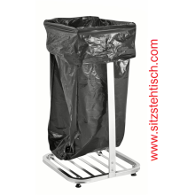 Müllsackständer - Elektrolytisch verzinkt - für 1 Stück 125 Liter Müllsack - wird mit Rollen und Füßen geliefert - KM3025 - Kongamek