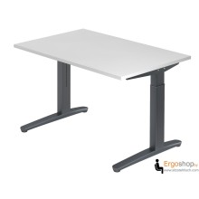 Schreibtisch manuell höheneinstellbar 65–85 cm mit Tischplatte 120 x 80 cm in Grau - Tischgestell in Graphit / Graphit - VXB12 - Hammerbacher