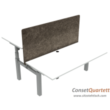 Doppelarbeitsplatz Quartett (Bench) - elektrisch höhenverstellbar 65 - 125 cm - Tischplatte(n) 160 x 80 cm - in 3 Farben - Conset