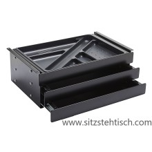 Schubladen(box) Tri für Schreibtische Unterbau -nicht abschließbar- mit 3 Schubladen - nur in schwarz lieferbar