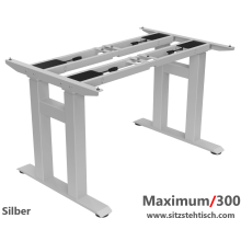 Schwerlasttischgestell elektrisch höhenverstellbar - 300-kg Tragkraft - Silber