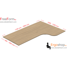 Tischgestell FreeForm elektrisch hoehenverstellbar - Tischplatte Freiform