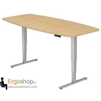 erweiterbares Tischsystem grau Maße 120 x 80 cm Meetingtisch Höhe einstellbar 72 cm Tischfuß und Rahmen eckig Besprechungstisch V-Serie DR-Büro